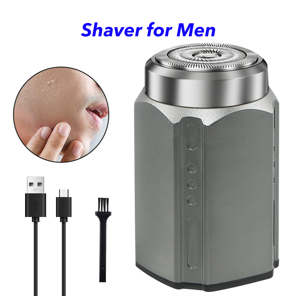 Mini Electric Razor Portable Pocket Size Wet And Dry Men Razor Usb Rechargeable Shaver (Silver)