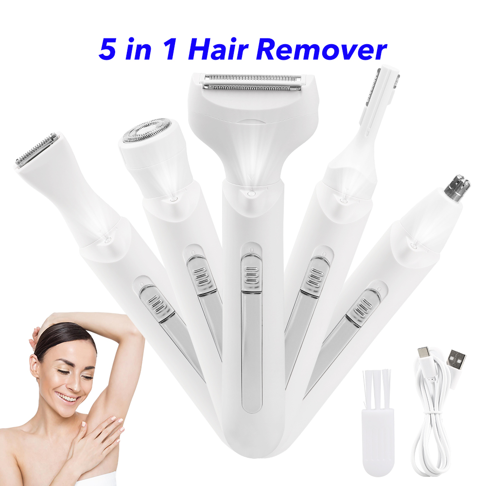 5 In 1 Multi-functional Rechargeable Electric Hair Remover Home-use Women Hair Removal Razor