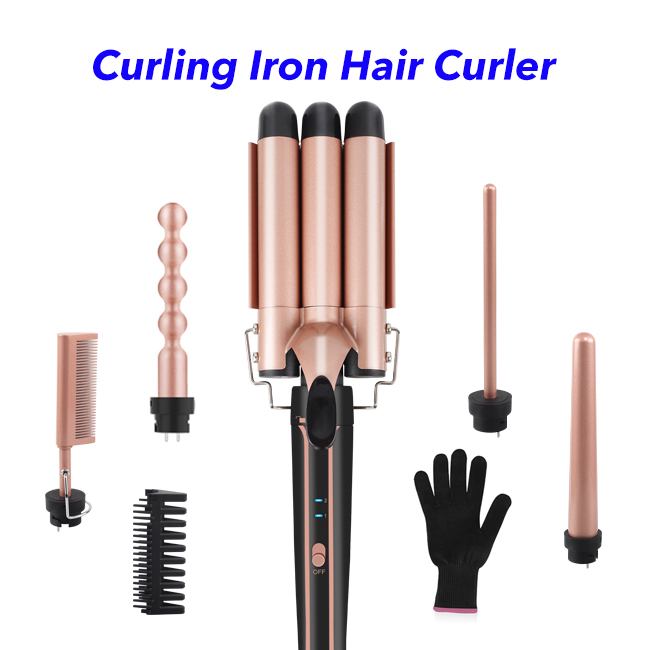 New Arrival 5 In 1 Curling Iron Hair Straightener And Curler Fast Heating Barrel Curling Wand With Hot Comb(A)