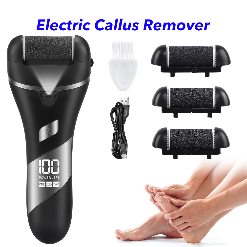 New Arrival USB Rechargeable Pedicure Foot File Electric Callus Remover for Feet(Black)