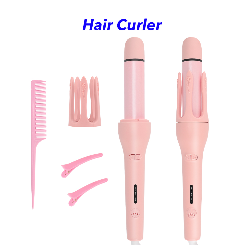 Professional Hair Curling Iron Ceramic Negative Ion 2 In 1 Automatic Rotating Hair Curler And Hair Straightener