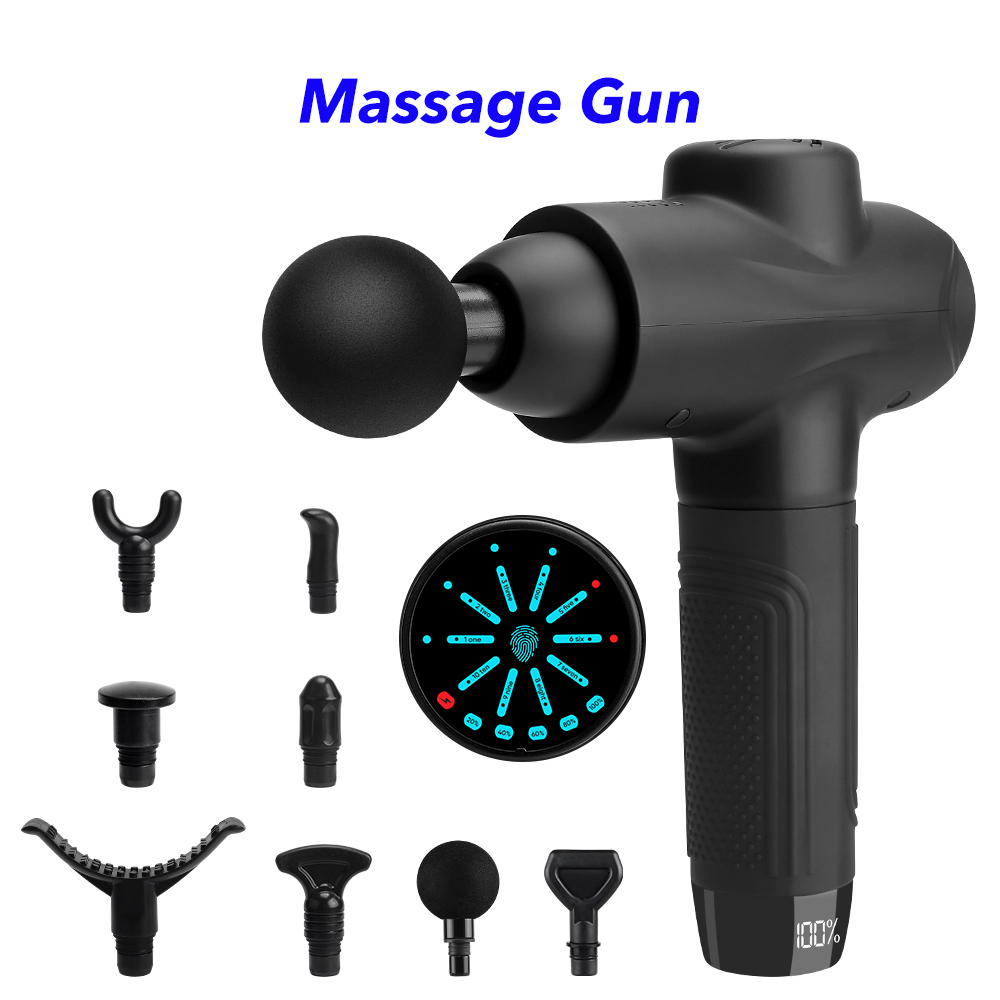 Top Gun Massager Professional Vibrators 8 Heads High Power Handheld Sports Muscle Massage Gun