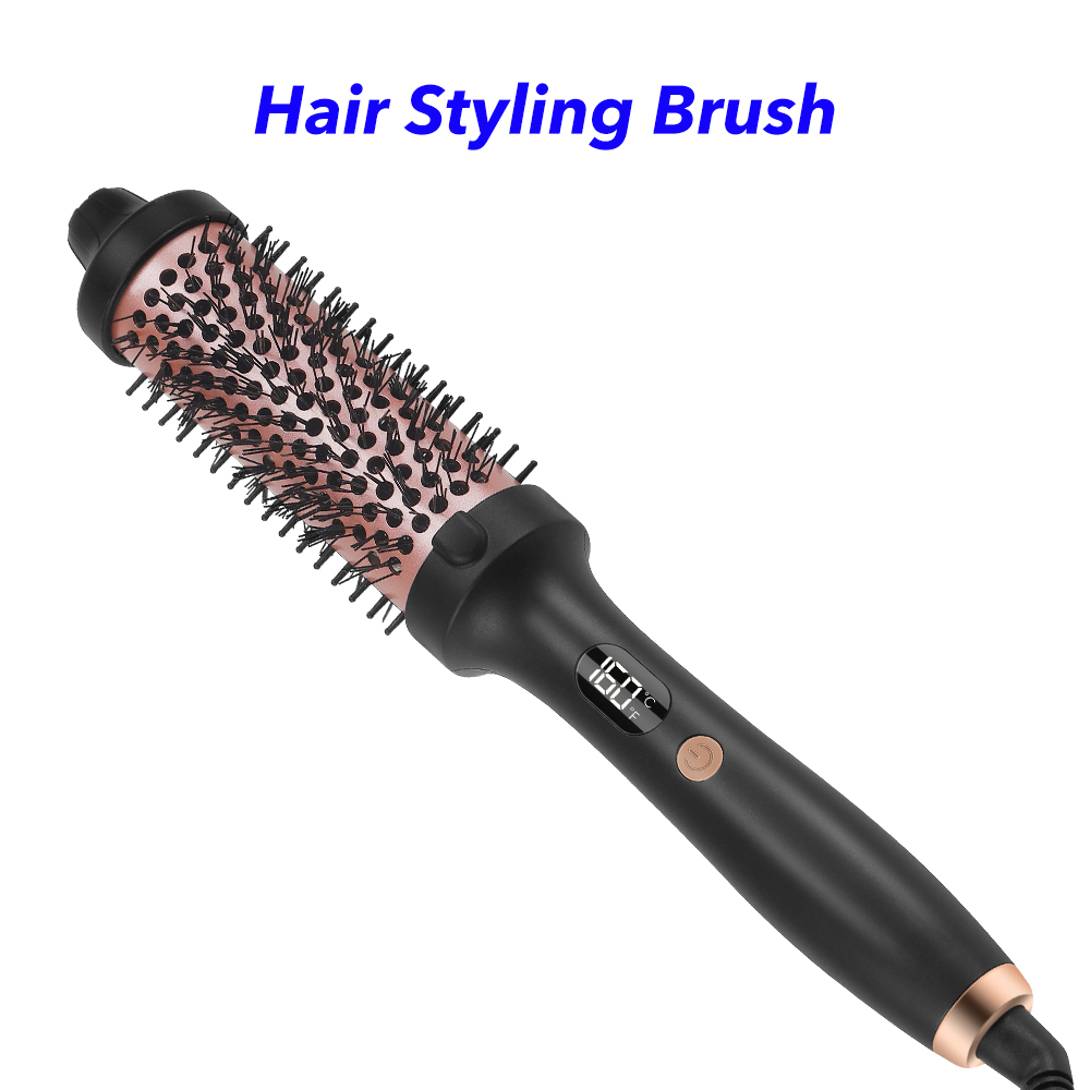 Heated Round Hot Hair Brush Thermal Brush Hair Curler Hot Brush with LCD Display