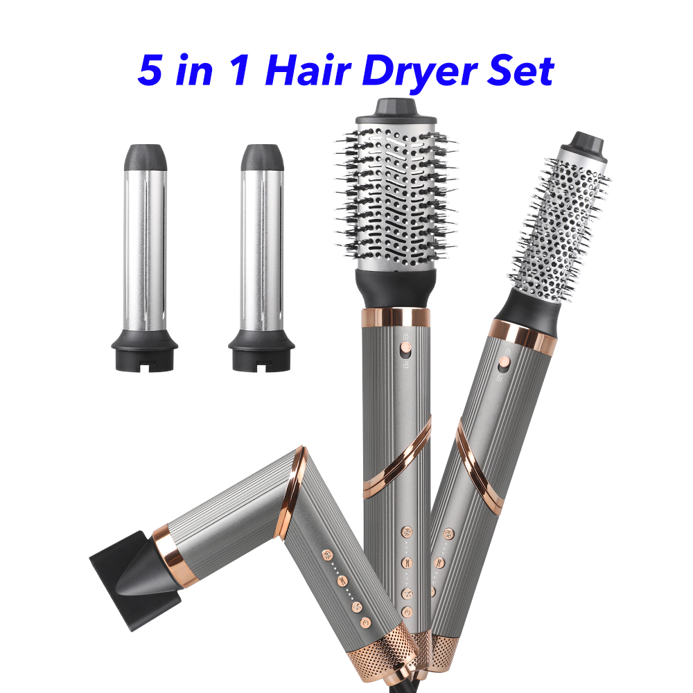 5 in 1 Fast Drying 110000Rpm Hair Dryer Professional Foldable Blow Dryer Fast Dry Low Noise Blow Dryer(Grey)