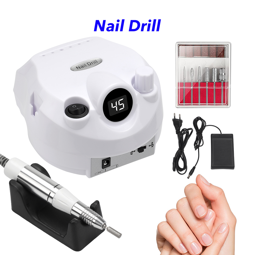 Professional Pedicure Manicure Kit Nail Polishing Electric Nail Drill Machine with LED display