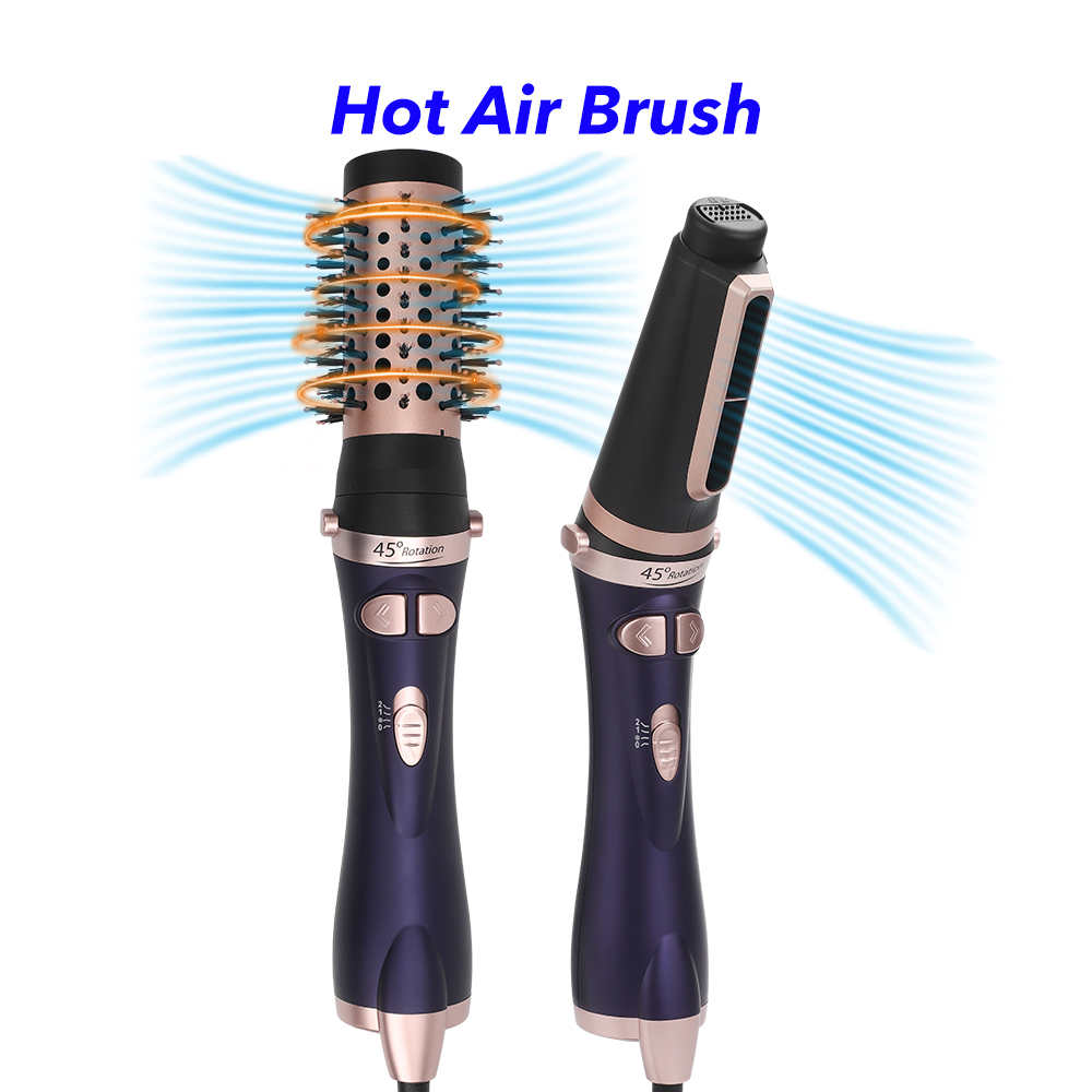 Replaceable Hot Air Volumizing Brush Rotating Hair Dryer One Step Hair Styler Electric 2 in 1 Hot Air Brush