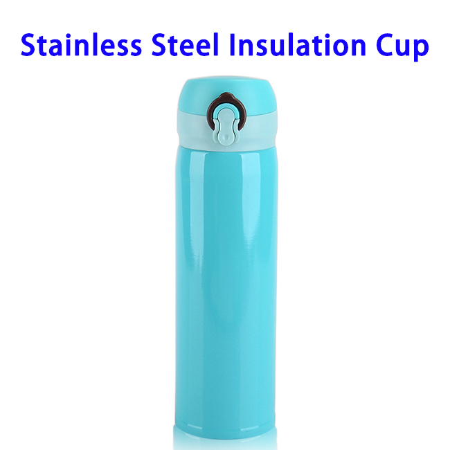 500ML Metal Stainless Steel Sports Water Bottle (Blue)