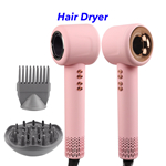 Powerful Fast Drying 110000rpm Ionic Hair Dryer Blow Dryer Fast Dry Low Noise Blow Dryer(Pink with new nozzle)
