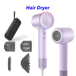 Professional Light Weight Hair Blow Dryer New One Step Portable Negative Ion Hair Dryer(Purple)