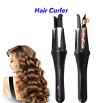 Automatic Curling Iron Professional Portable Rotating Auto Hair Curler With 7 Temperatures And 5 Timers (Black)
