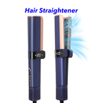 One Step 2 in 1 Fast Drying High Speed Hair Dryer and Hair Straightening Negative Ionic Blow Dryer Straightener (blue)