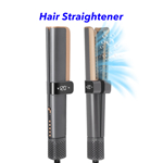 One Step 2 in 1 Fast Drying High Speed Hair Dryer and Hair Straightening Negative Ionic Blow Dryer Straightener (grey)